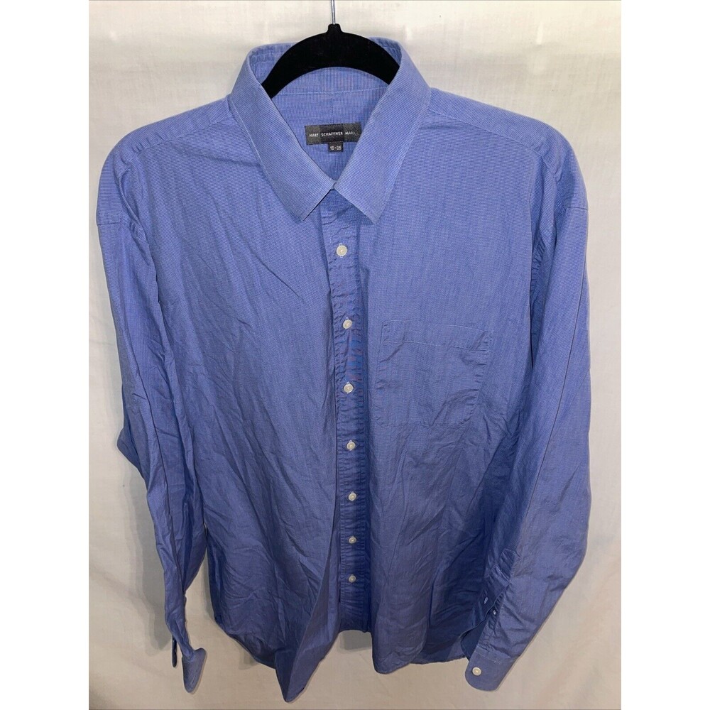 Hart Schaffner Marx Men’s Dress Shirt Size Large Blue Formal Business Party